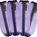 Fly Boots for Horses Set of 4,Universal Size Fine Mesh Horse Fly Boots with Built-in Metal Support,Fly Leggings for Horses with Fleece Trimming and Reflective Webbing (Purple)