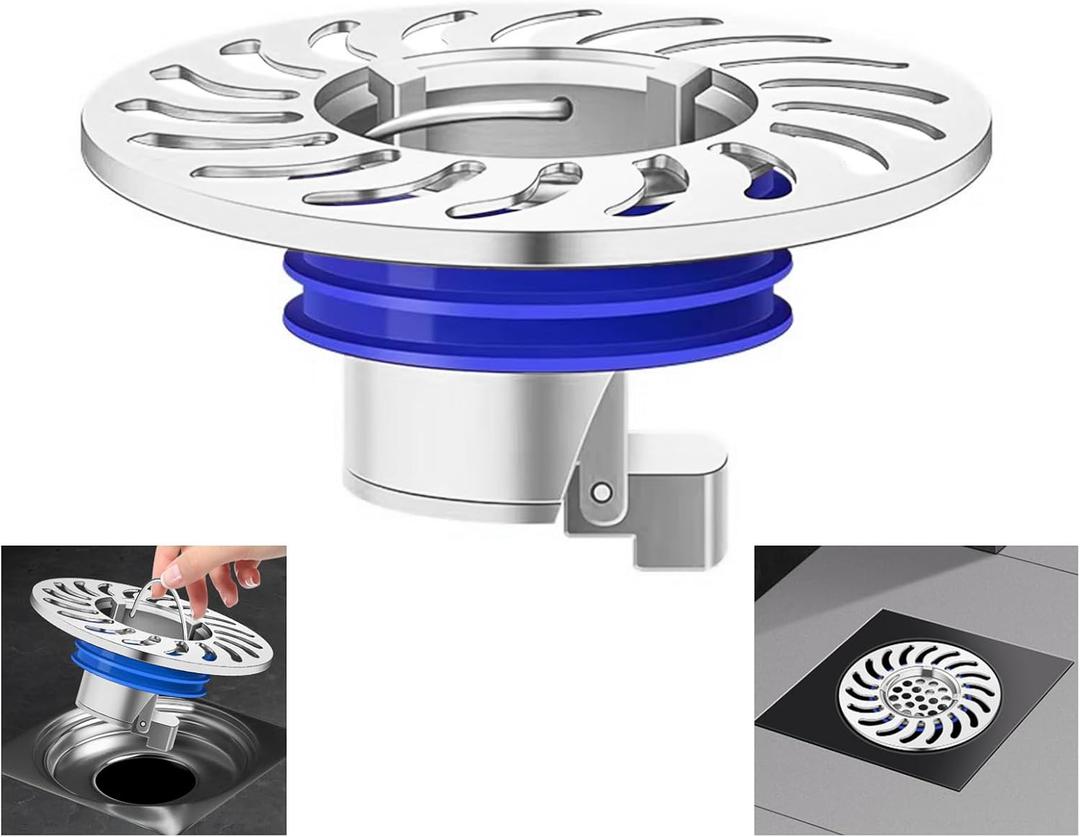 Odor Proof Floor Drain Shower Floor Drain Backflow Preventer One Way Drain Valve Brass Drain Filter Prevent Backflow, Prevent Anti-Odor Dispersion in Bathroom and Kitchen Galvanized