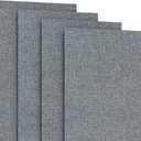 4-Panel Replacement Fabric for Sliding Panel Track Blinds 23" W x 96" L Fabric Only Pre-Attached Hook & Loop Fasteners Trimmable, No Bottom Rail Included, Room Darkening - Grey