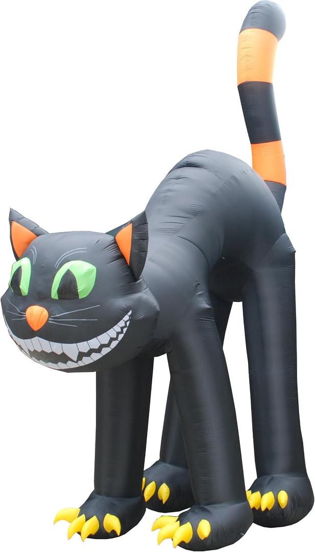 20 FT Huge Lighted Halloween Inflatable Black Cat Lights Outdoor Indoor Holiday Decorations, Blow up Lighted Yard Decor, Giant Lawn Inflatables Home Family Outside Dcor