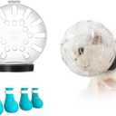 Cat Muzzle and Boots, Adjustable Headgear for Grooming, Breathable Hood Face Mask for Shaving Head Bubble Cover, Anti Bite Helmet Cat Holder for Bathing