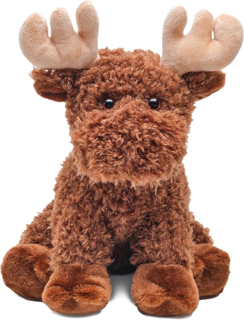 Bearington Morton The Moose Stuffed Animal - 10.5" Baby Moose Plush Toy with Soft and Fluffy Fur - Adorable Elk Stuffy Toy and Huggable Gift for Kids, Toddlers, and Woodland Animal Lovers