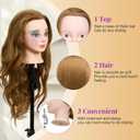 28" Mannequin Head Human Hair - 80% Real Hair Mannequin Head for Makeup Practice, Cosmetology Manikin Doll Head for Hair Styling, Hairdressing Training Head for Braiding #27