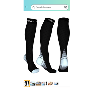 Physix Gear Compression Socks 20-30 mmHg - Men & Women - Running, Nurses, Shin Splints, Flight, Travel S-M