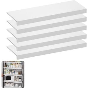 Wire Shelf Cover 36 X 12 Inch Wire Rack Cover Wood Shelf Covers for Pantry Shelving Closet Shelves Organization(White,5 Pack)