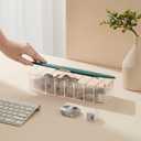 P-80 Daily Contact Lens Organizer with Remover & Tweezer, Disposable Lens Dispenser, Clear Plastic Box for All Brands (Pink)