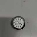 Hicarer 1-1/2 Inch (37 mm) Round Quartz Clock Insert Replacement Mini Quartz Movement Miniature Clock with Roman Numerals Fit 35 mm Diameter Hole White Dial (Silver Bezel)