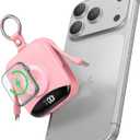 Portable Charger, 10000mAh 22.5W Fast Charging Power Bank with Built-in Cables, Travel Essentials Battery Pack with LED Display for iPhone, Portable iWatch Charger for 11/10/9/8/7/6/5/4/SE/Ultra Pink