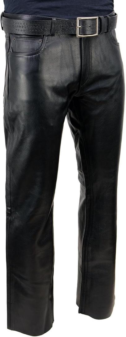Milwaukee Leather LKM5790 Men's Classic 5 Pocket Pants (Black, M)