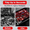 Collapsible Magnetic Parts Tray Set with Extra Strong Magnet Up to 18LB, 3 Different Size Silicone Foldable Tool for Organizing Screw Bolts Nuts Washers Pins and Other Small Metal Parts - Red