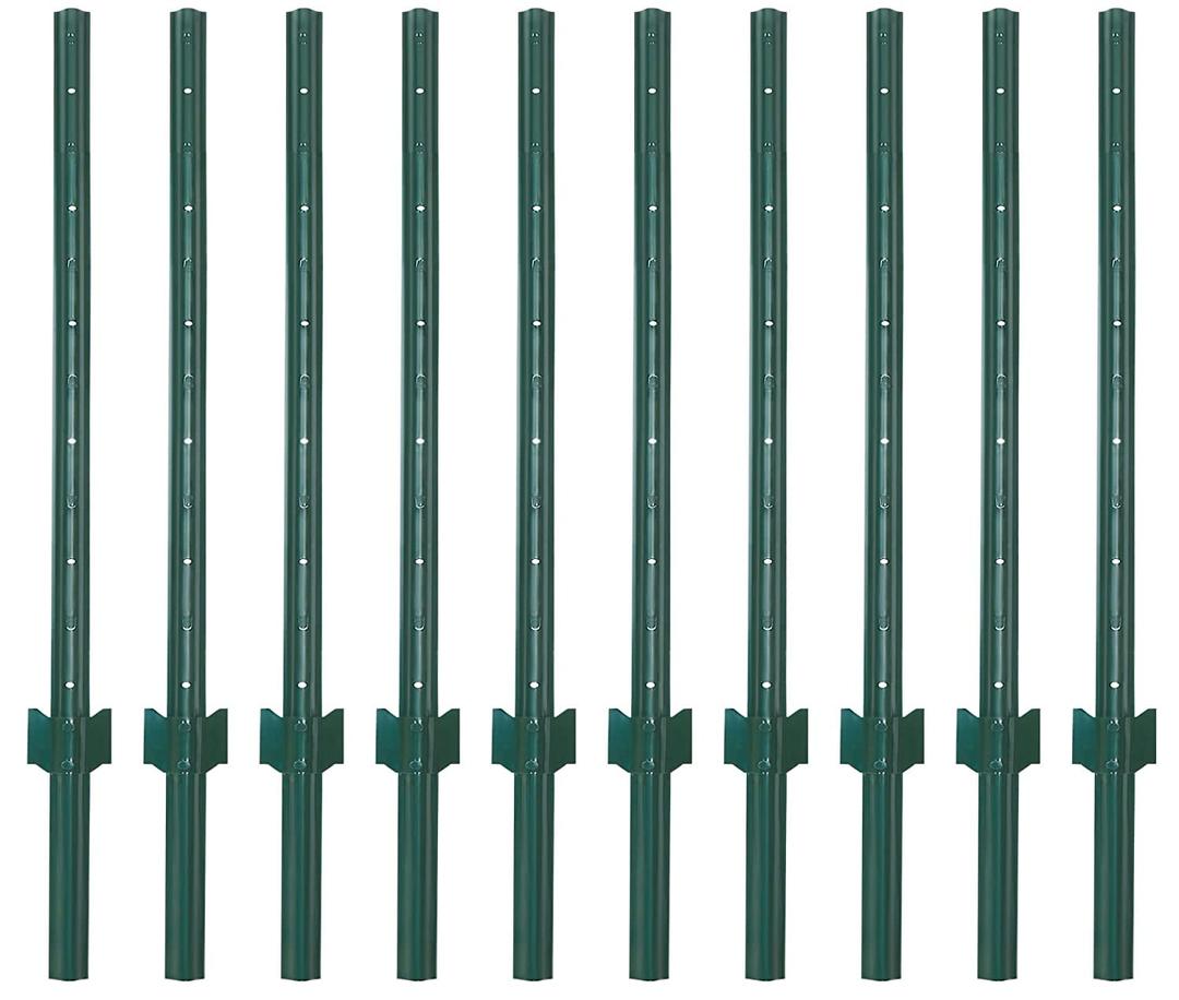 3-4-5-6-7 Feet Sturdy Duty Metal Fence Post  Garden U Post for Fencing - 10 Pack (4 Feet)