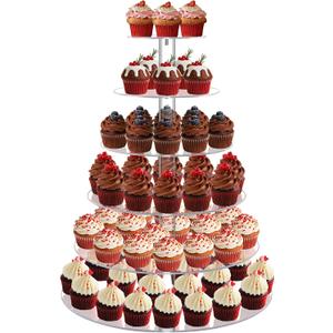 6 Tier Large Cupcake Stand, Tiered Acrylic Cupcake Holder for 80 Cupcakes
