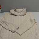 ELLEVEN Women’s Off Shoulder Cable Knit Sweater, Soft Oversized Pullover for Casual Fall Winter Outfits, Khaki Size L