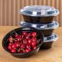 24 oz Round Food Containers - 50 Pack Commercial, BPA-Free, Freezer/Dishwasher Safe - For Salads, Grain Bowls & Side Dishes