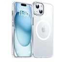 Temdan Magnetic for iPhone 15 Case Clear, [Compatible with Magsafe] [Not Yellowing] Slim Shockproof Phone Case for iPhone 15 (6.1")-Clear