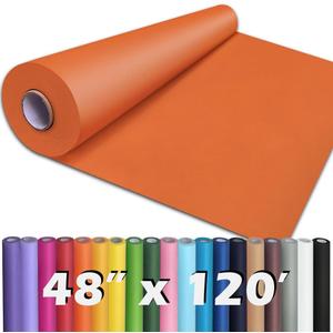 PerkHomy 48" x 1,440" (120') OrangeRed Kraft Paper Roll for Craft Bulletin Board Paper Art Table Covering Crafting Gift Wrapping Bouquet Packing Parcel 80GSM 55LB (OrangeRed, 48" x 120')