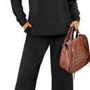 XIEERDUO Women's 2 Piece Lounge Sets Side Slit Outfits Wide Leg Tracksuit Comfy Loungewear Fashion Sweatsuit (Large)