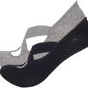 bony&katia Non-Slip Pilates Socks for Women, Grip Yoga Socks for Barre, Dance, Medium