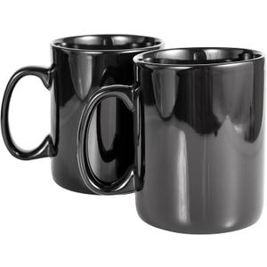 30oz Super Large Ceramic Coffee Mugs Large Handles Set of 2 (black)