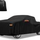 X AUTOHAUX Car Cover for Chevrolet Silverado Crew 210D-PU Outdoor Full Car Cover All Weather with Door Zipper for Waterproof Windproof Sun Rain Snow Protection