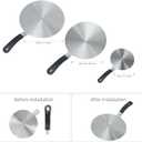 9.45 Inch Stainless Steel Induction Plate Adapter, Cooktop Heat Diffuser with Detachable Handle,Fire Diffuser for Electric or Gas Stove