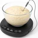 Pro 2026 Larger Sourdough Starter and Dough Warmer Upgraded with Real-Time Dough Probe, Dual-Temp Display, 70-110F Precision Control, 24H Timer Game Changer for Home Bakers Black