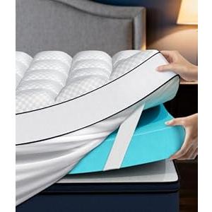 Dual Layer 4 Inch Memory Foam Mattress Topper, White