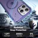 jaroco Magnetic for iPhone 13 Pro Max Case, [Compatible with MagSafe][Military Grade Drop Protection][Heavy Duty Protection][Non-Slip][Shockproof] 2-Layer Durable Bumper Phone Case 6.7''-Dark Purple