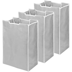 3 Pcs Laundry Sorter Replacement Bags Hamper Cart Removable Replacement Laundry Storage Organizer Bag Hamper Liner, 14.9 x 9 x 21.7 Inch (Light Gray)