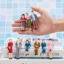 Namalu 14 Pcs 1: 25 Scale Miniature People Figurines Tiny Painted Model Train People Mini Architectural Plastic Small Dollhouse Figures for Projects Diorama Village