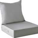 IPYNBAP Outdoor Cushions for Patio Furniture,Outdoor Seat Cushion Set 24 x 24 x 5.75 Inch,Waterproof & Fade Resistant Outdoor Chair Cushions,Deep Patio Chair Cushion with Removable Cover,Grey