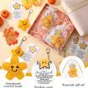 Preboun 6 Set Friends Gifts Crochet Star with Thank You Card  Handmade Smile Positive Star Keychains for Women, Sisterhood, Friendship,Friends,Positive Support Favors