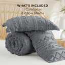 Bedsure Tufted Boho Comforter Set King Size - Grey Boho Bed Set, GentleSoft 3 Pieces Farmhouse-Style Embroidery Bedding, Gifts for Woman, Soft Jacquard King Comforter for All Seasons