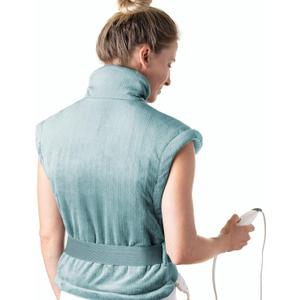 Pure Enrichment PureRelief XL Back & Neck Heating Pad- Safe Heat Therapy for Sore Muscles, Pain, & Cramps in Neck, Back, & Shoulders - 4 Heat Settings w/Auto Shut-Off, Soft Fabric (Sea Glass)