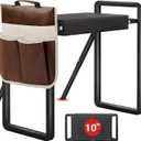 Foldable Garden Kneeler Seat Heavy Duty with Support Bracket [Upgraded Widened Thick 10'' Kneeling Pad] Garden Stool with Large Garden Tool Bags with Pockets -Gardening Gifts for Parents (Black)