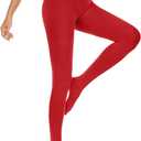 Tights for Women, 80D Semi Opaque High Waisted Pantyhose, Footed Run Resistant Dance Tights Stockings (Red, XXXL)