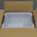 6 Pack Extra Large Pencil Box with Removable Divider, Thickened Pencil Case Bulk, Clear Crayon Marker Organizer Stackable Plastic Small Storage Containers for Pen Craft School Supplies(Grey)