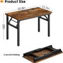 Need Small Folding Computer Desk, 35.8 Inch Writing Table, Rustic Brown