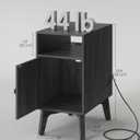 VASAGLE End Table with Charging Station, Narrow Side Table, Nightstand, 18.9"D x 11.8"W x 23.6"H