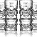 Tiki Glasses Set of 4, 13.5oz - Elevate Your Tiki Experience with Stylish Tiki Cups for Cocktails. Perfect for Tropical Drinks, Pina Coladas, and Exotic Blends.