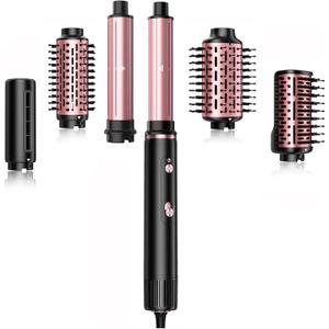 SKIMI Hair Dryer Brush and Blow Dry Brush, Multi-Hot Air Styler with 110000RPM Brushless Motor, Hot Air Brush for Fast Drying Curling Volumizing Straightening&Styling, High-Speed (Black&Rose Gold)