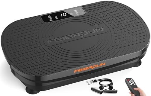 FEIERDUN Vibration Plate Exercise Machine, Vibration Plate for Weight Loss, Whole Body Vibration Plate Machine w/Loop Bands, Remote Control