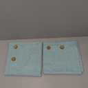 Meekio Set of 2 Aqua Square Pillow Covers 18 x 18 Summer Beach Pillow Covers with Coconut Buttons for Sofa Couch Living Room Bedroom Farmhouse Dcor for The Home