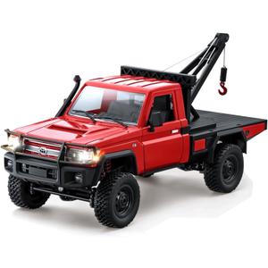 1/12 RC Crane Truck, MN-82T LC79 RTR RC Crawler, 4WD Off-Road Tow Car RTR 2.4GHz RC Pick-up Trail Truck for Adults Hobby Toys (Red), Small