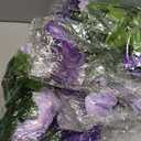 Kisflower 3Pack Artificial Rose Flower Garland, 23.7FT Fake Vines Silk Flowers Hanging Rose Ivy for Wedding Arch Decorations Room Party Home Garden Hotel Office Wall Decor (Purple)