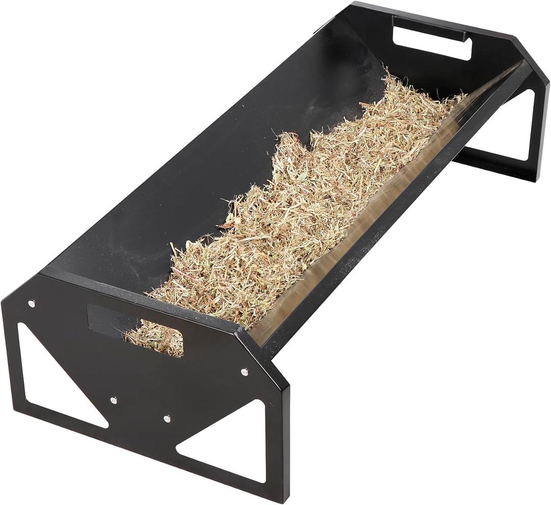 Pasture Feeder 44.2" Long, Heavy-Duty Large Capacity Livestock Feeder with Deeper Feeding Pan, Livestock Feeding Trough Easy to Clean, for Goats, Calves, Sheep, Horses