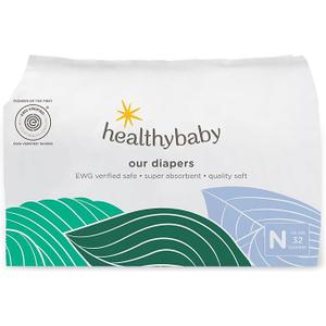 Our Diapers | The First EWG Verified & Microbiome-Friendly Diaper | Size NB (<10 lbs) 32 Count | 12-Hour Leak Protection | Made with Organic Cotton & Plant-Derived Materials | Totally Chlorine Free
