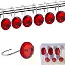 YUYIKES Shower Curtain Hooks Diamond Shape Shower Rings/Round Acrylic Decorative Rhinestones Bling Rolling Bathroom Bath Set of 12 Rings
