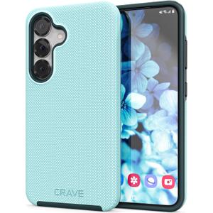 Crave Compatible with Samsung Galaxy S25 Case, Shockproof Protection Dual Layer Case for Samsung Galaxy S25 (6.2 inch) - Aqua | Dual Layer Case