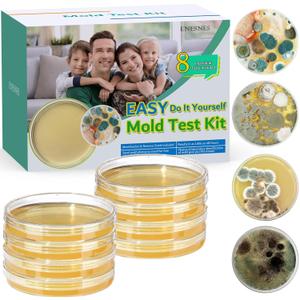 Mold Test Kit for Home, 8 Detection Tests for HVAC, Surfaces & Indoor Air Quality, DIY Black Mold Detector Testing kit at Home, Includes Detailed Identification Guide, 5X Magnifier & Free Lab Analysis